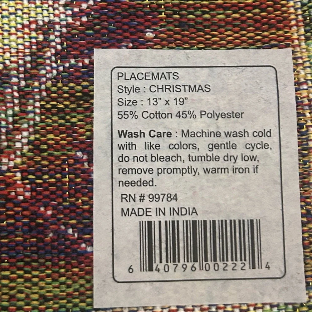 New Set of 4 Tapestry Style Snowman Placemats Size 19” x 13”. Whimsical Holiday
